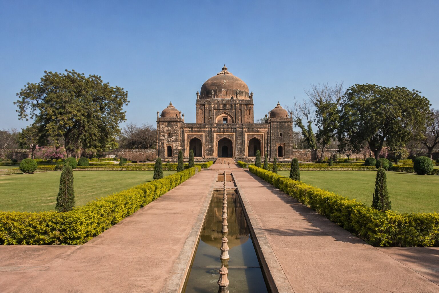 Khusrau Bagh — Mughal garden tomb with reflecting pool, Prayagraj
