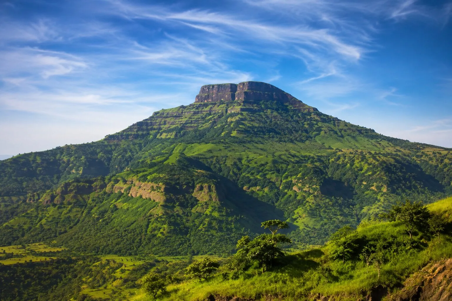 Brahmagiri hill above Trimbakeshwar, source of the Godavari — sustainable pilgrimage at Nashik Kumbh