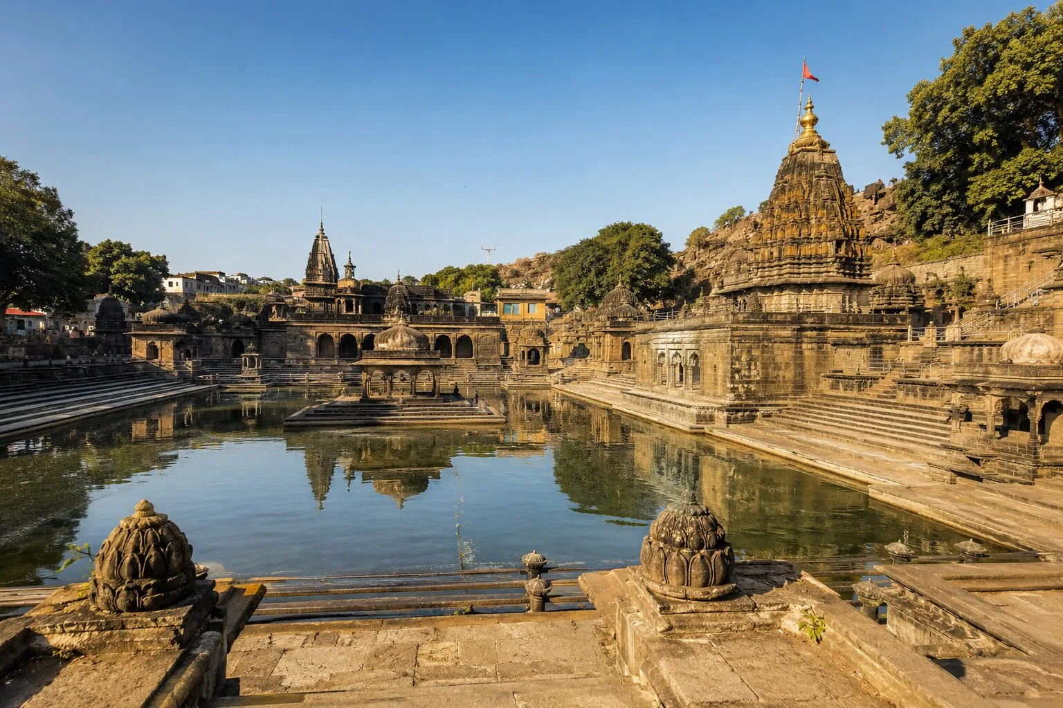 Kushavarta Kund sacred tank at Trimbakeshwar — one of the two bathing sites of the Nashik Simhastha Kumbh Mela 2027