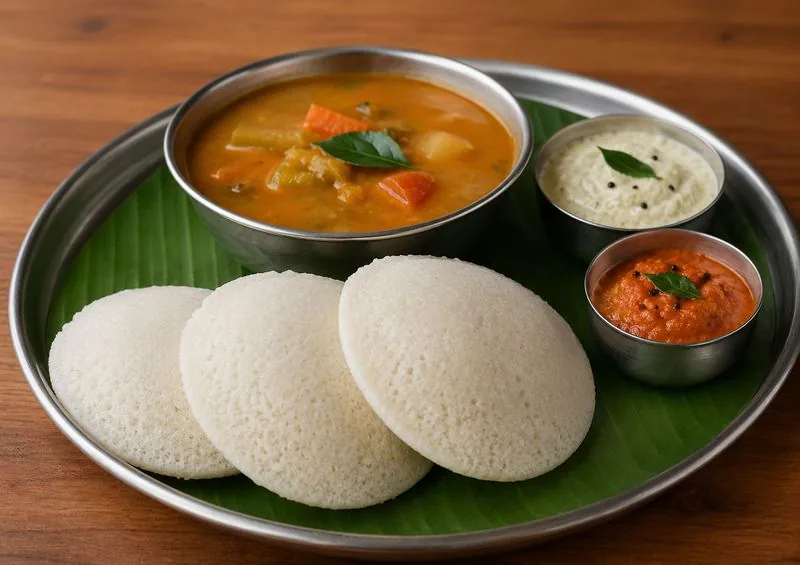 Idli Sambar — Steamed Rice Cakes